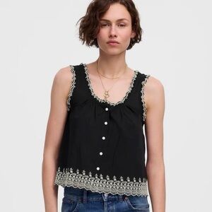 Madewell embroidered scalloped tank NWT